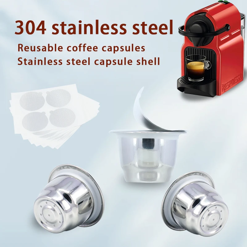 Filtre à capsules de café réutilisables en acier inoxydable, 2 pièces/3 pièces, pour cafetières expresso, facile à nettoyer et réutilisable