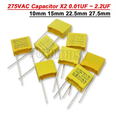 10 Stück 275VAC Kondensator X2 Serie 0,01UF ~ 2,2UF Polypropylen-Folienkondensator 0,001 0,0022 0,0047 0,01 0,022 0,033 0,047 1 2uF Image