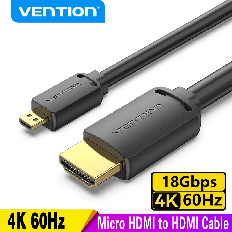 Intervention Micro HDMI zu HDMI Kabel 4k 60Hz 2m 3mmini HDMI Stecker zu Stecker Kabel für Gopro Sony Kamera Callphone Tablet Projektor HDTV Image