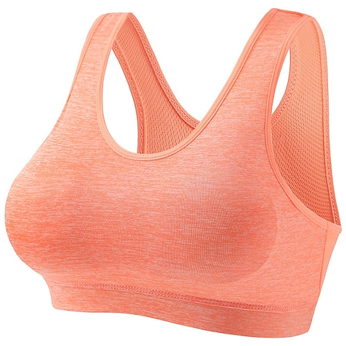 Damen Leichte Unterstützung Sport Bustier bh Sport-BH Bustier Herausnehmbares Polster Fester Halt BH-Oberteil Gefüttert Fitness Freizeit Sport Laufen Atmungsaktiv Leichtgewichtig Weich Dunkelrosa Image