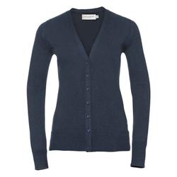 Russell Collection - Strickjacke V-Ausschnitt für Damen (Dunkelblau)