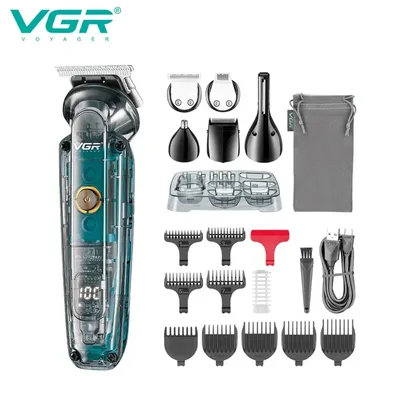 VGR Hair Trimmer Electric Barber Hair Cutting Machine Cordless Hair Clipper Beard Shaver