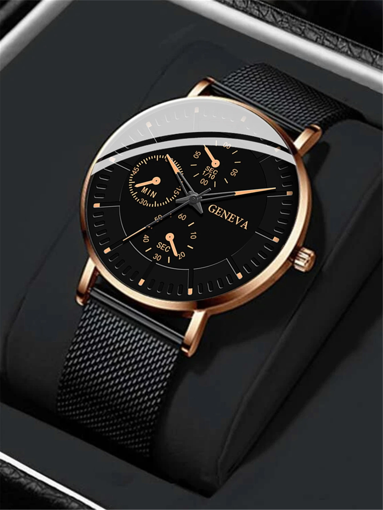 New Men Fashion Simple Watch Male Commerce Watch Steel Mesh Sports Wristwatches Men
