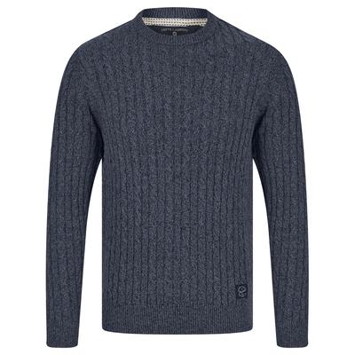 Jumpers Alonso Chunky Cable Knitted Jumper in Navy Twist / XXL - Tokyo Laundry