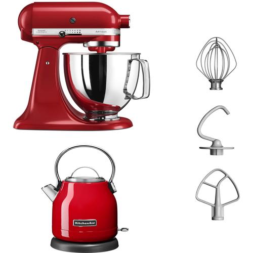 "KITCHENAID Küchenmaschine ""5KSM125EER+Gratis Wasserkocher 5KEK1222EER"" Küchenmaschinen mit Wasserkocher rot (empire red)"