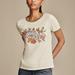 Lucky Brand Floral Lucky Classic Ringer in Antique White, Size 2XL