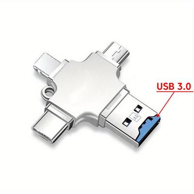 TEMU 4 In 1 Usb3.0 Tf Flash Drive Type C Mobile Storage Otg Photo Stick Files Tf Card Reader For Iphone Ipad Android Phone/four In 1 Multifunctional Otg Adapter