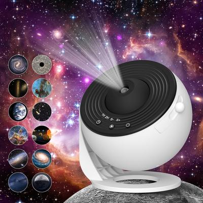 TEMU Star Projector Lamp With 13 Films, Creative Led Starry Sky Night Light, Tabletop Indoor Dynamic Galaxy Projector, Touchpad Controlled, Usb Powered, Non-waterproof, For Home Atmosphere Decor