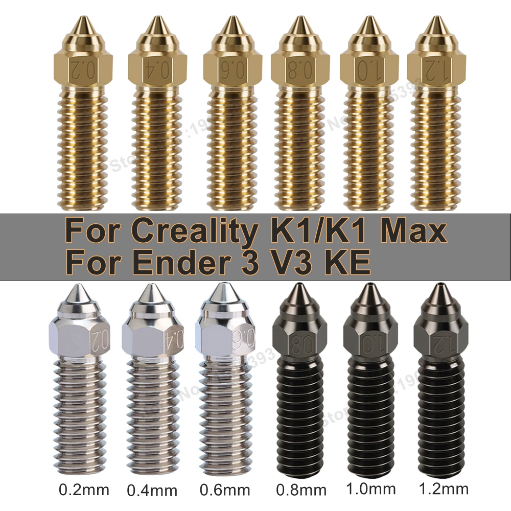 Für Ender 3 V3 KE Düse Messing Überzogene Kupfer Gehärtetem Stahl High Speed 3D Drucker Düsen Für Creality K1/K1 max/CR-M4 Image