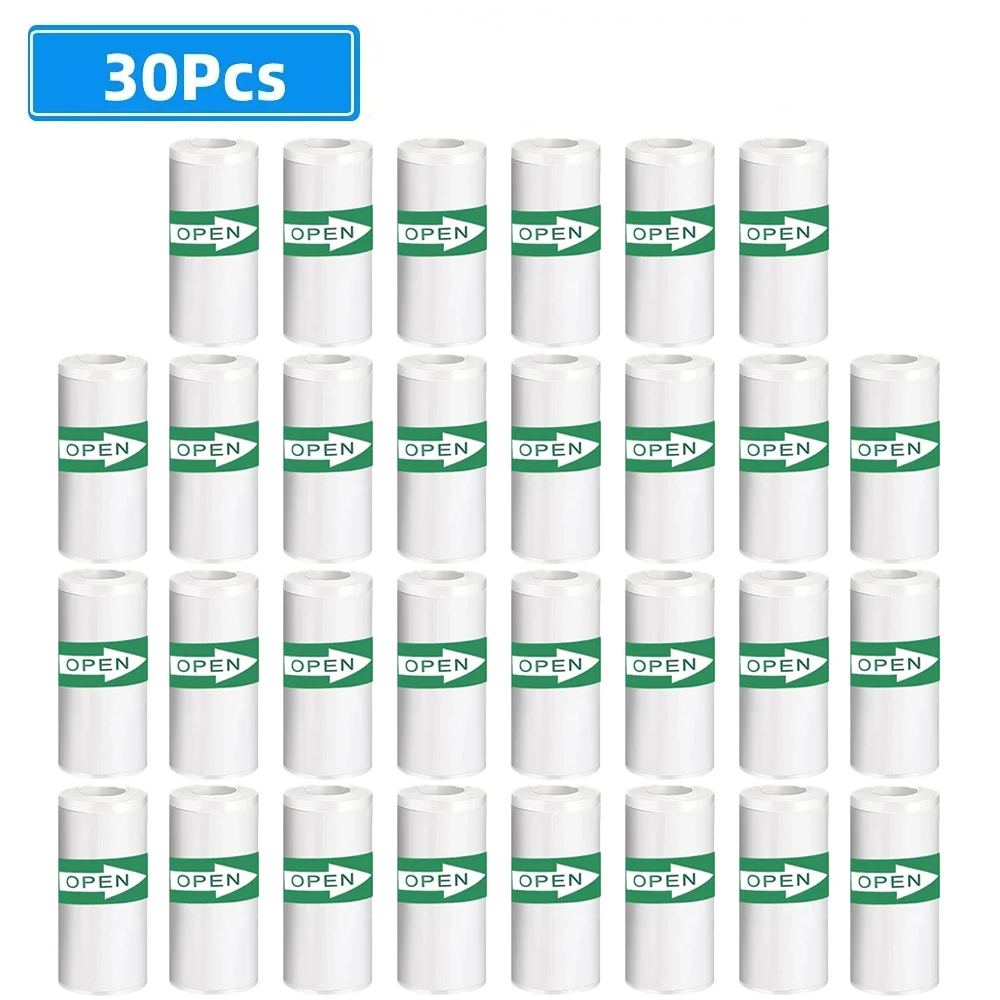 30 Stück Mini drucker Papier Thermo aufkleber Papier selbst klebende Drucker Papier Foto drucker Etiketten für Fotos Notizen 5,7x2,5 cm Image