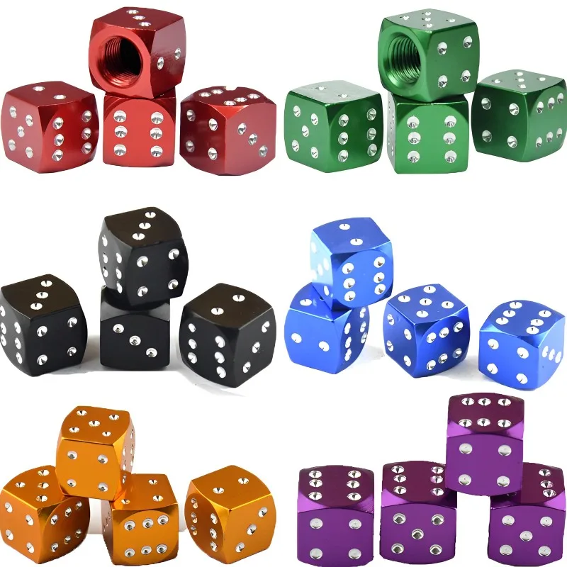 4PCS Aluminium Auto Lkw Motorrad Fahrrad Würfel Kappe Abdeckung AUTCOAT Reifen Ventil Reifen Kappen Vorbau Luft Kappe Luftdichte Abdeckung auto Zubehör Image