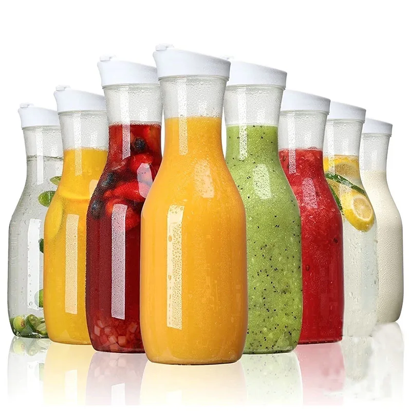 50 Unzen große Plastik wasser flasche mit Flip-Cap, quadratischer Saft behälter, durchsichtige Plastik wasser flasche, Getränke milch flasche Image