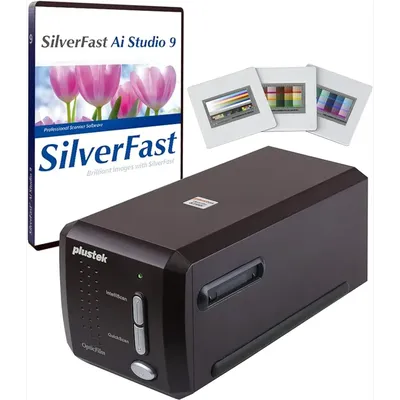 Plustek OpticFilm 8300i Ai Film Scanner -Converts 35mm Film & Slide into Digital, Bundle SilverFast