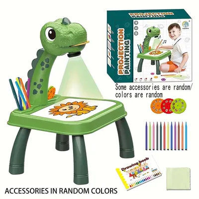 Children's projection painting table, pony shape, graffiti drawing board, electric with music,