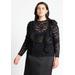 Plus Size Women's Lace Ruffle Top by ELOQUII in Black (Size 18/20)