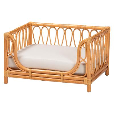 Kierra Bohemian Honey Rattan Pet Bed by Brylane Home in Honey