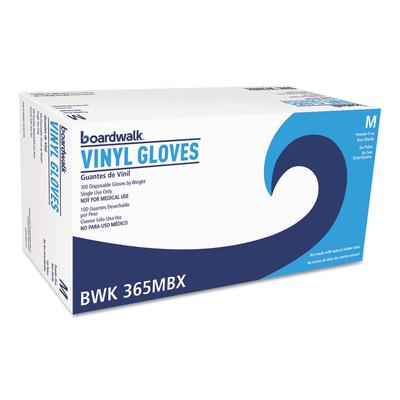 Boardwalk 365MCT General Purpose Vinyl Gloves, Powder/Latex-Free, 2.6 mil, Medium, Clear, 100/Box, 10 Boxes/Carton - Case of 1000