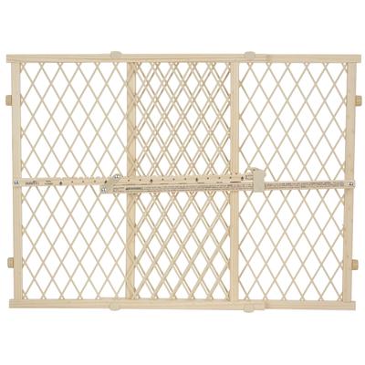 Position & Lock Adjustable Wood Baby Gate (Natural Wood)