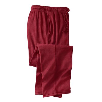 Men's Big & Tall Lightweight Cotton Jersey Pajama Pants by KingSize in Rich Burgundy (Size 4XL)