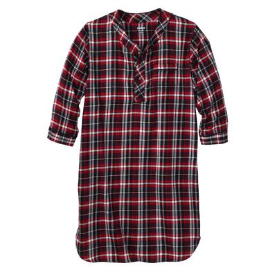 Men's Big & Tall Plaid Flannel Nightshirt by KingSize in Festive Plaid (Size 4XL/5XL) Pajamas