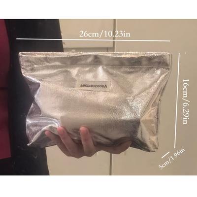TEMU Sparkling Handbag New Makeup Bag Large Capacity Toiletry Organizer Pouch Simple Portable Image
