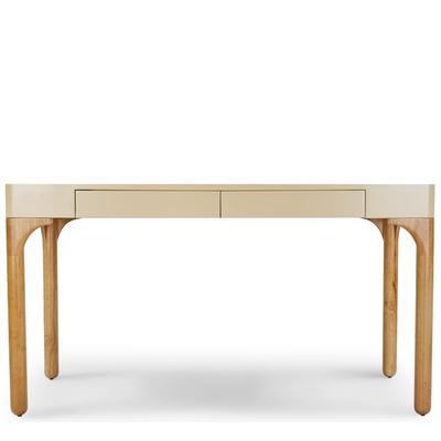 TEYHO Schreibtisch - Schreibtisch, Beige & Holz, B140