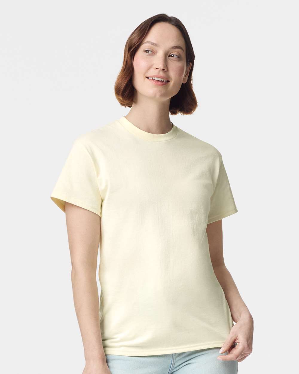 Gildan G500 Adult Heavy Cotton T-Shirt in Off White size Small 5000, G5000
