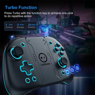 LinYuvo KS47 Joypad Mechanical Gamepad Controller 6axis Auto Fire Wake Up Wireless Bluetooth Game