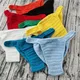 Uomini sexy donne slip in maglia traspirante biancheria intima pompa uomo mano uncinetto perizoma nuoto slip per prendere il sole mutande mutandine