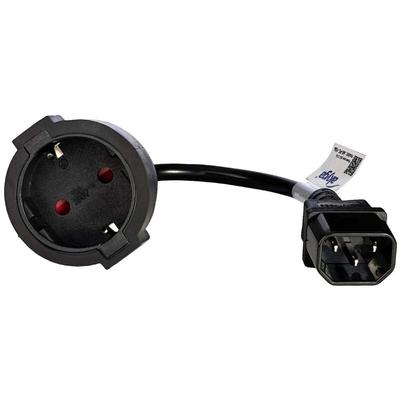 Strom Anschlusskabel [1x Kaltgeräte-Stecker C14 - 1x Schutzkontakt-Steckdose] 0.15 m Schwarz - Akyga Image