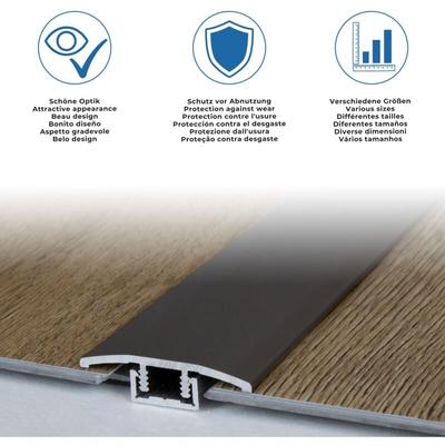 Bergangsprofil 40 x 0 - 18 x 1000 mm Alu eloxiert Übergangsschiene Silber Bodenprofil - Proviston Image
