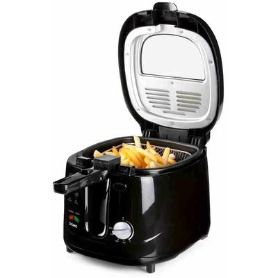 Domo - l Fritteuse in Schwarz, Handgriff mit Hebesystem, 2,5 Liter 1800W Image