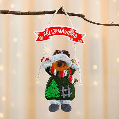 Christmas KT Board Fabric Hand-Raising Figurine Hangings, Christmas Tree Ornaments, Scene Decoration Letter Sign Hangings