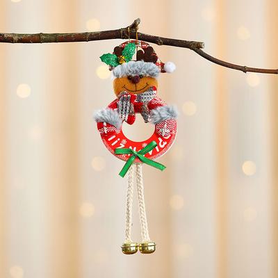 Christmas Figurine Mini Ornaments, KT Board with Bell Christmas Tree Hangings, Christmas Decorative Supplies and Trinkets