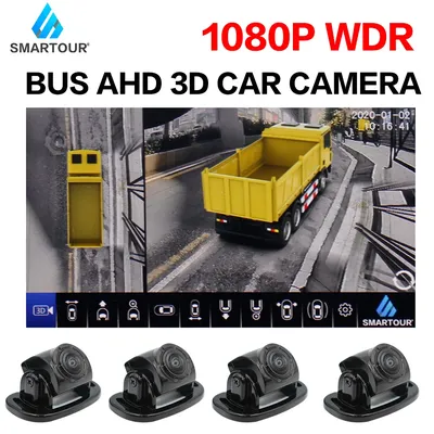 3D 360 Grad Auto Multi-winkel Lkw Rückansicht Kamera 4CH DVR SVM Vogel Auge Surround View Parkplatz System AHD Für RV Bus Van
