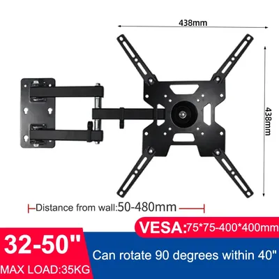 Universelle verstellbare TV-Wandhalterung, universelle drehbare Halterung, TV-Halterungen für 32 bis 50 Zoll LCD-LED-Monitor, Flachbildschirm