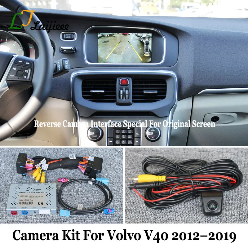 Für Volvo V40 2012 ~ 2019 HD Nachtsicht Einparkhilfe Backup Kamera/Vordere Rückansicht Kamera Kit Kompatibel mit Original Bildschirm Image