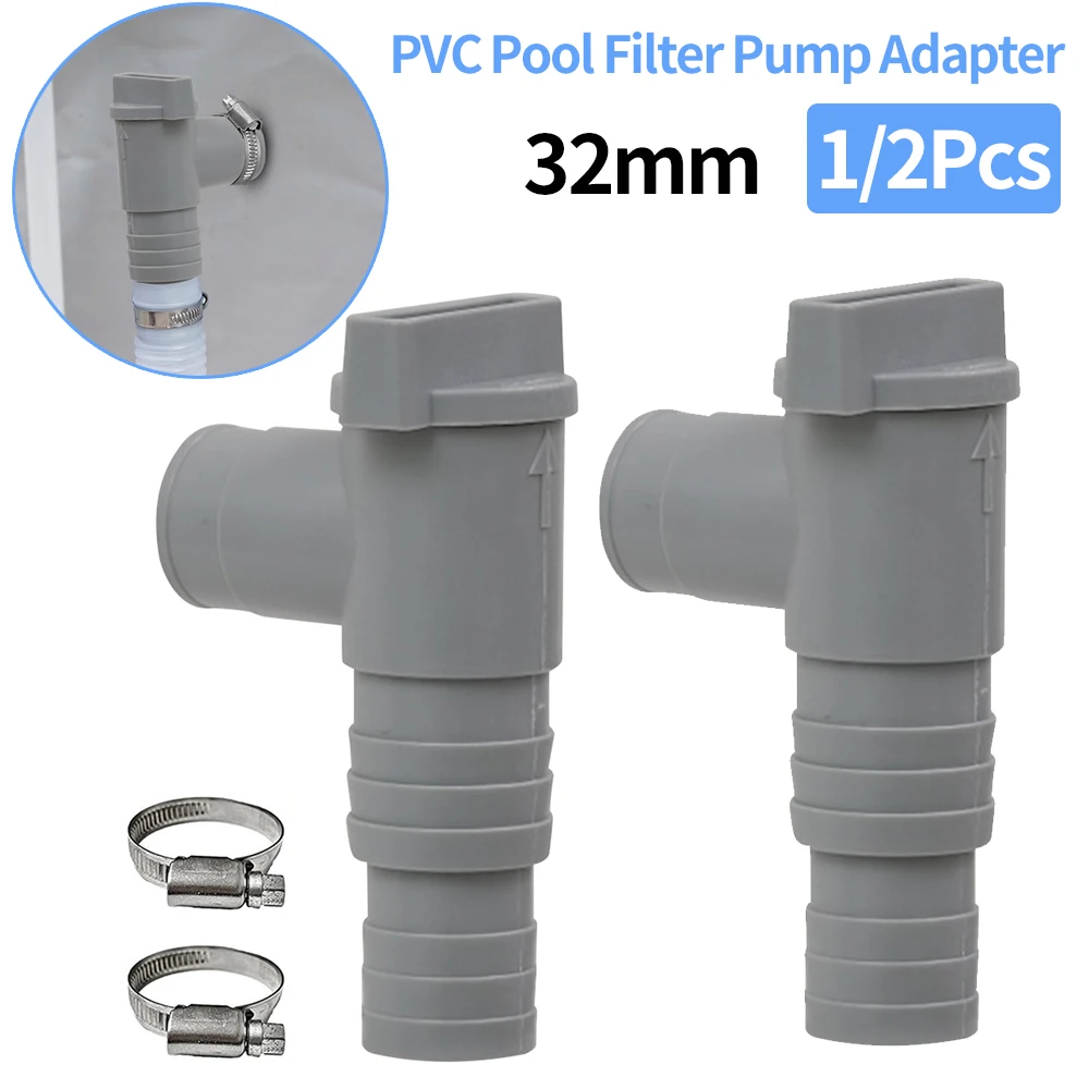 PVC-Pool filter pumpen adapter langlebiger 32-mm-Pool-Ein/Aus-Kolben ventil auslaufs icherer abgedichteter Ersatz für Teile der Außen ausrüstung Image