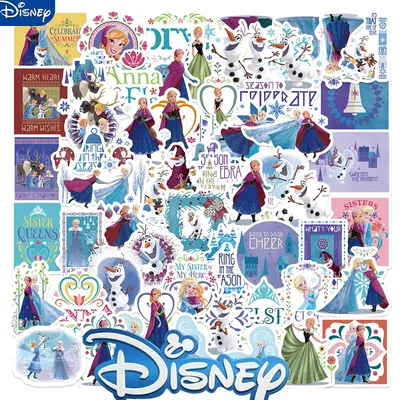 60 stücke Cartoon Disney Film gefroren Prinzessin Mädchen Elsa Aufkleber Anime niedlichen Cartoon wasserdichten Aufkleber für Kis DIY Briefpapier Image