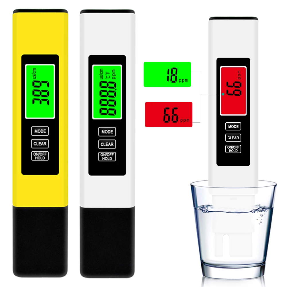 4 in 1 digitaler Wasser tester tds Meter 0-100 ppm Wasser qualitäts tester Stift hintergrund beleuchtetes LCD-Display für Pools Trinkwasser aquarien Image