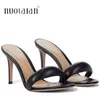 2024 Sexy High Heels Hausschuhe Runde Peep Toe Sandale Schuh Rutschen Sommer Pumpt Schuhe Frauen Mode Maultiere Stiletto Sandalen Frau