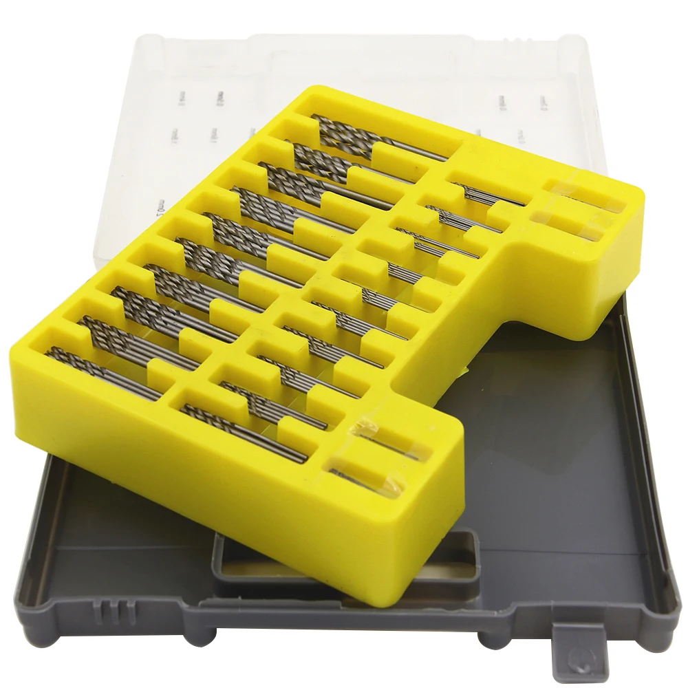 150PC Mini Gebratener Teig Twists Bohrer Kunststoff Box 0,4-3,2mm Kleine Bohrer Box Mini Gerade Schaft gebratener Teig Twists Bohrer Set Image