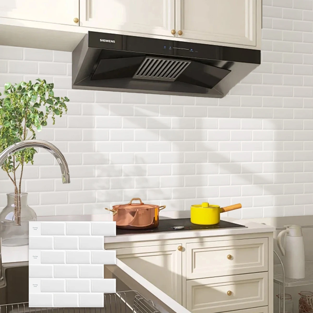 1/10 Stück Küchenrückwand-Fliesen zum Abziehen und Aufkleben, 10 Blatt selbstklebende Vinyl-U-Bahn-hängende dekorative Fliesen