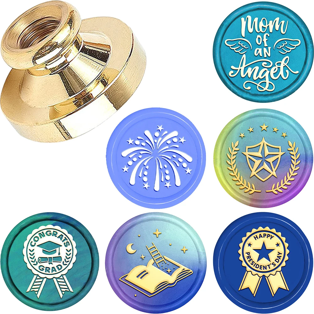 Mutter des Engels Feuerwerk Abschluss kappe Abzeichen Wachs Siegels tempel abnehmbarer Messing kopf für Einladung umschlag Notizbuch Dekor Image