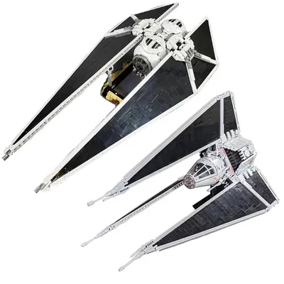 Star Film Raumschiff Moc Krawatte Phantom Kämpfer Imperial Tie Stürmer Starfighter setzt Bausteine Image