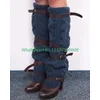 Blaue Damenstiefel mit gestrickter Schnalle, Vintage-Stiefel mit spitzer Zehenpartie, Wadenkniestiefel, elegante Mary Janes PU-Schuhe, Pumps, Schuhe, Größe 46