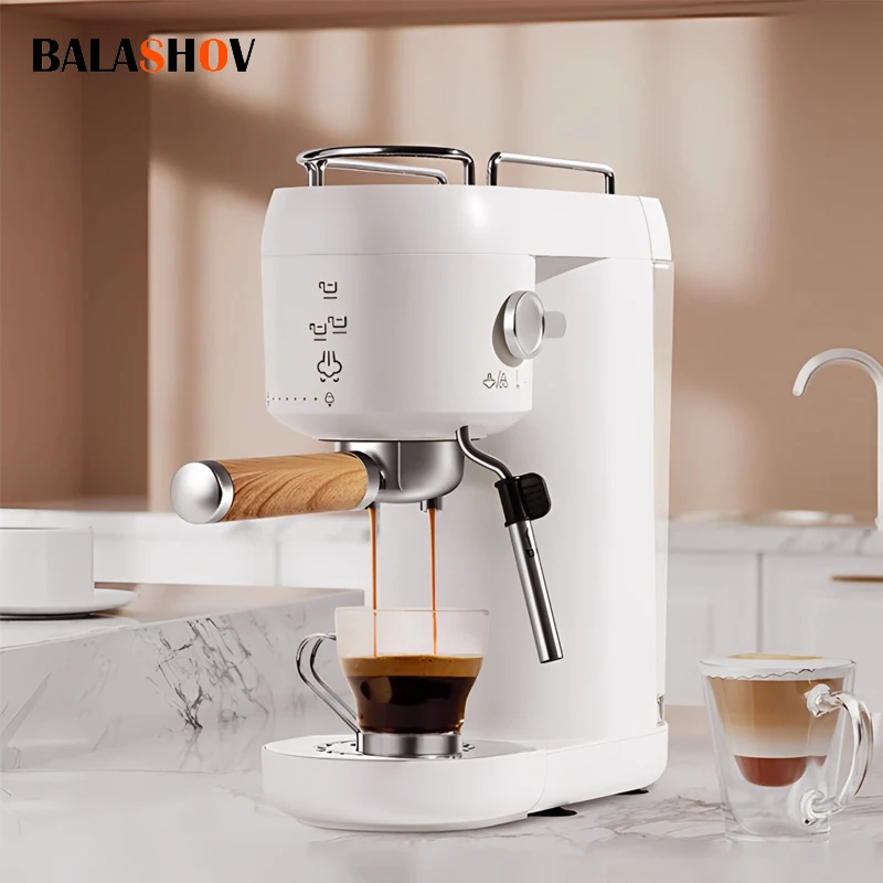 Professionelle Espresso-Kaffeemaschine, elektrische italienische Kaffeemaschine, 15 Bar, automatischer Milchaufschäumer, Cappuccino, Latte, Espressomaschine