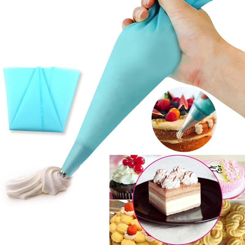 ATUCOHO Silikon Icing Piping Creme Gebäck-tasche 6 Edelstahl Düse Set DIY Kuchen Dekorieren Tipps Set Küche Zubehör Image