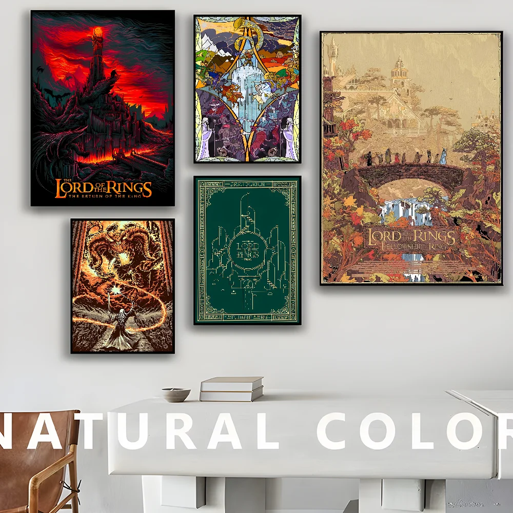 L-lord o-of t-the r-Ringe Anime Poster klebrige White paper Aufkleber DIY Zimmer Bar Cafe Kawaii Raum dekor Image