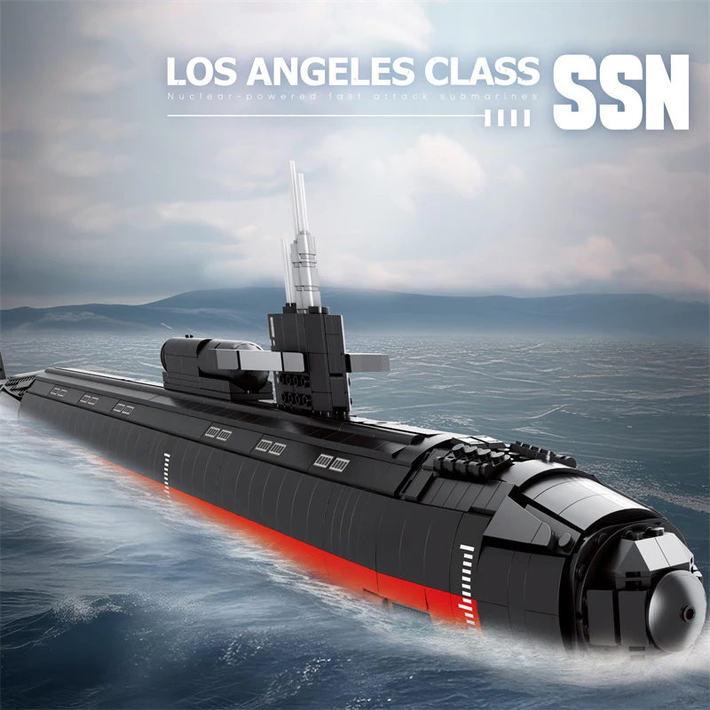 2723PCS SSN-688 U-Boot Baustein Navy Kernbetriebene schnelle Angriff U-Boote Modell Ziegel Desktop Deco DIY Spielzeug für Kinder Image